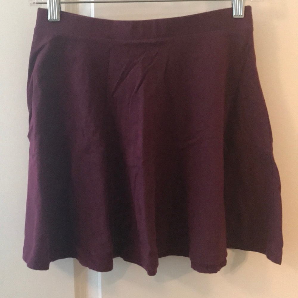 Simple cotton plum skater skirt